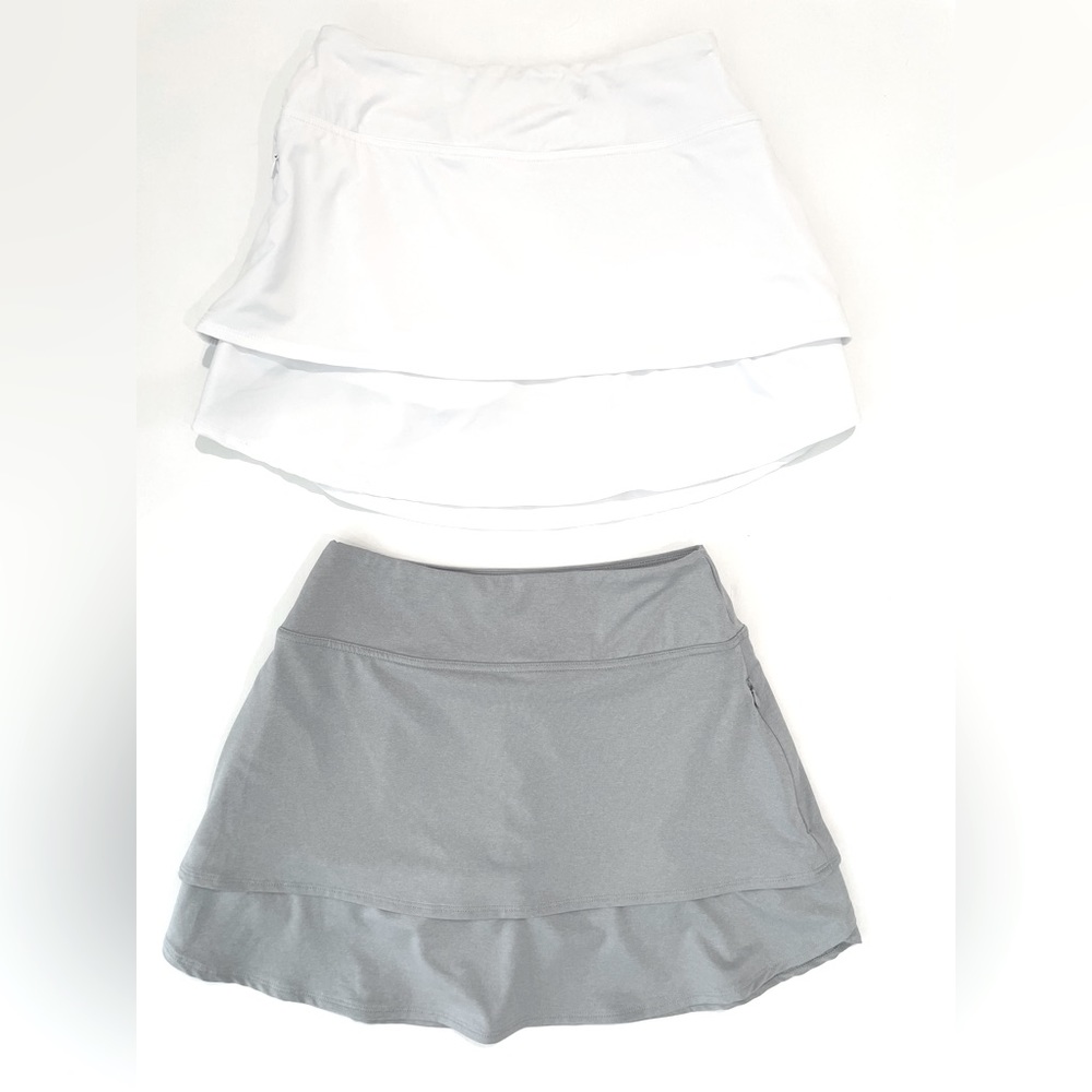 2 Foot Joy Golf Skort Womens XS Pickle Ball Grey/White Pockets Skirts*Mint